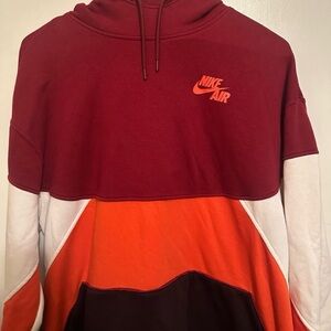 Nike Air Maroon and Orange Hoodie